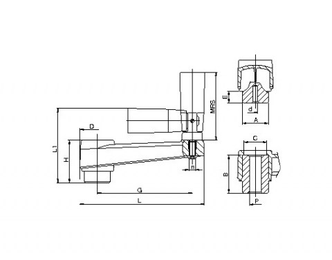 Handkurbel MH MRS - Technische Zeichnung | Kuala Kunststofftechnik GmbH